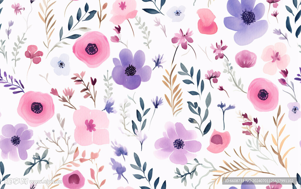 花朵鲜花水彩画
