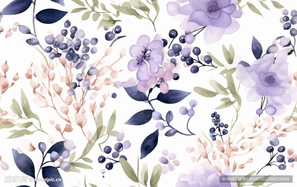 花朵鲜花水彩画