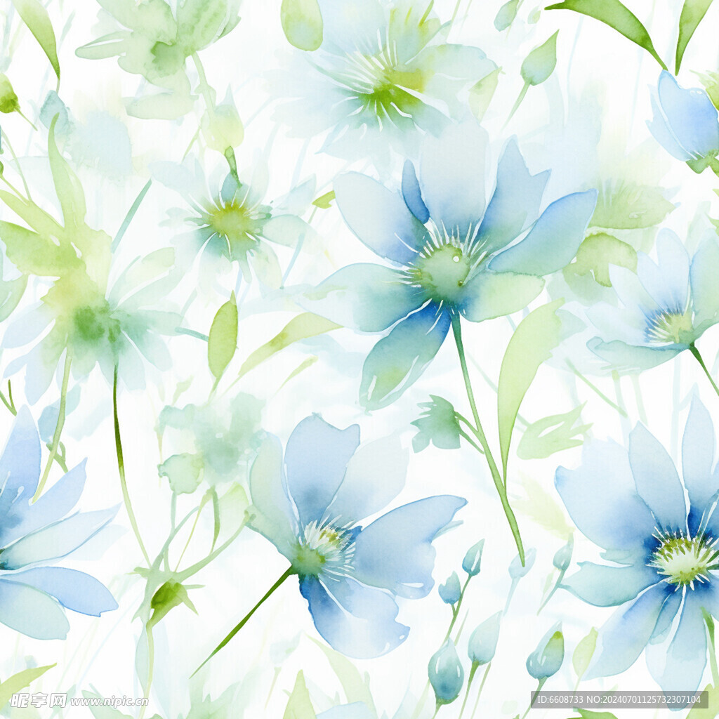 花朵鲜花水彩画