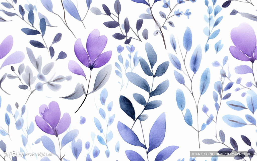 花朵鲜花水彩画