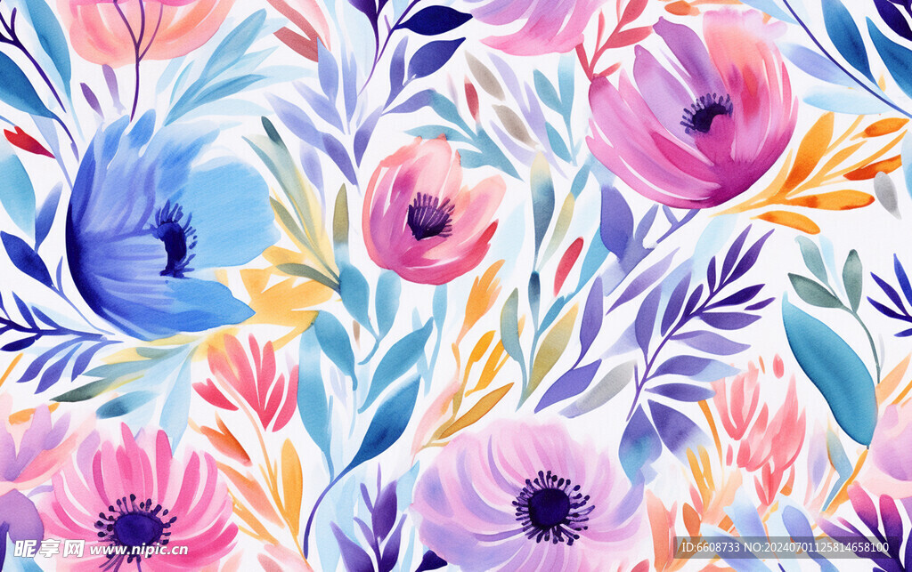 花朵鲜花水彩画