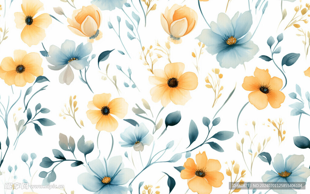 花朵鲜花水彩画