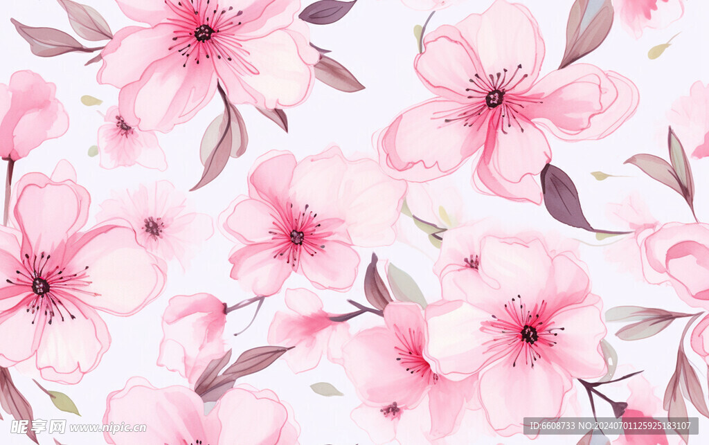 花朵鲜花水彩画
