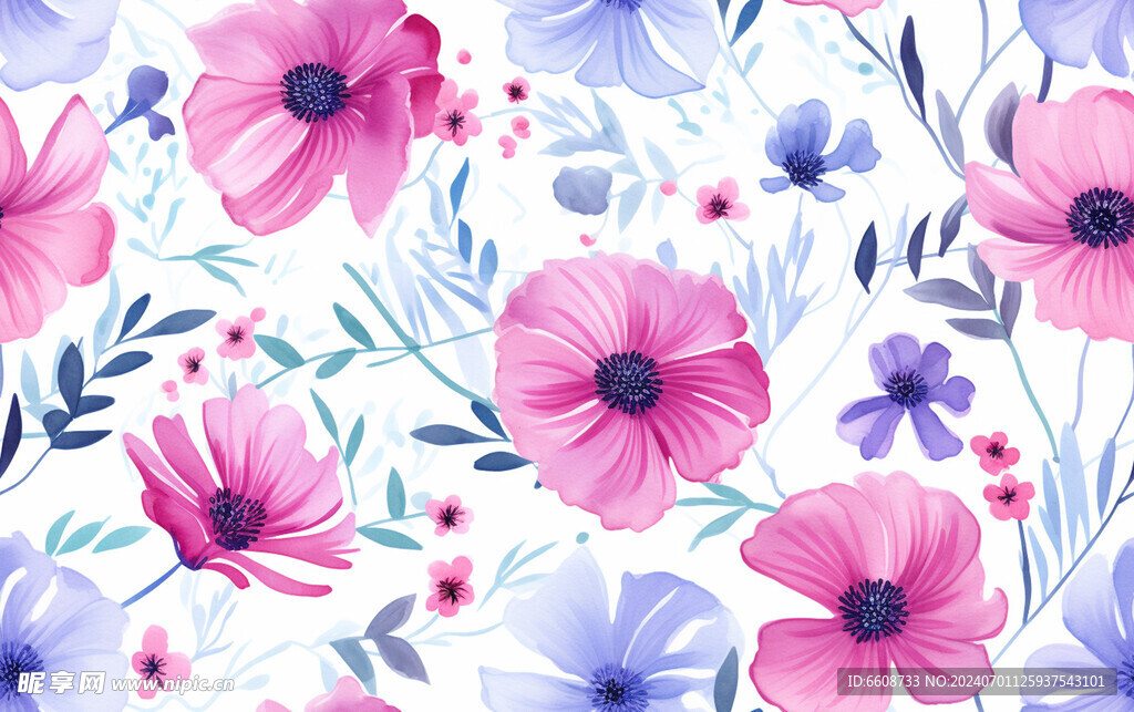 花朵鲜花水彩画