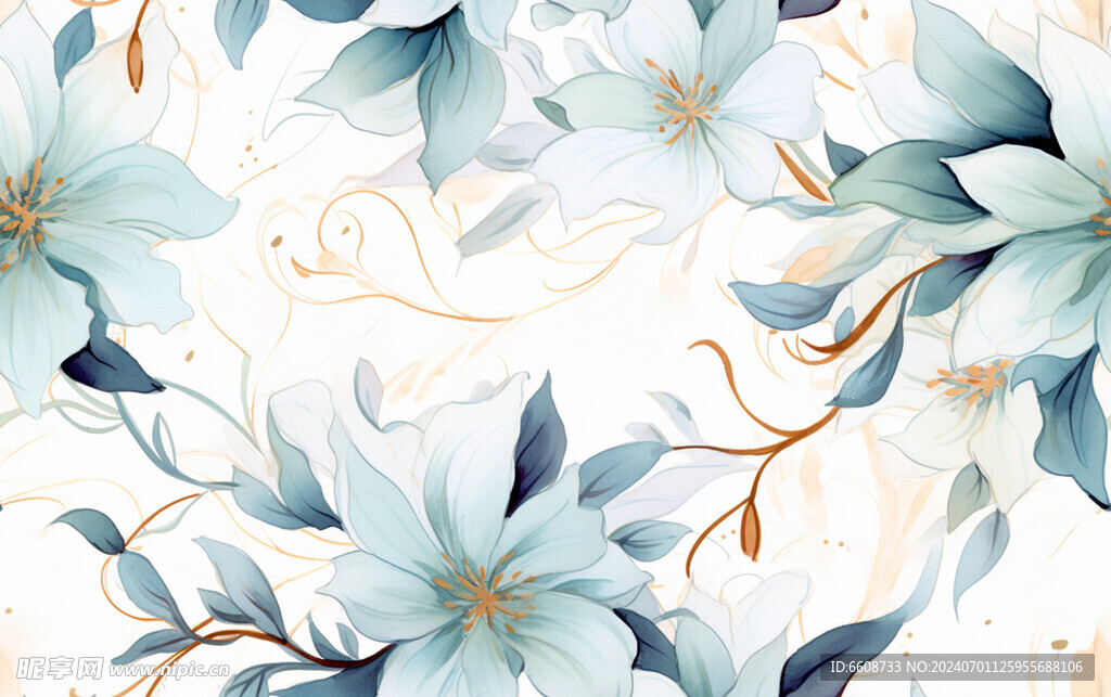花朵鲜花水彩画