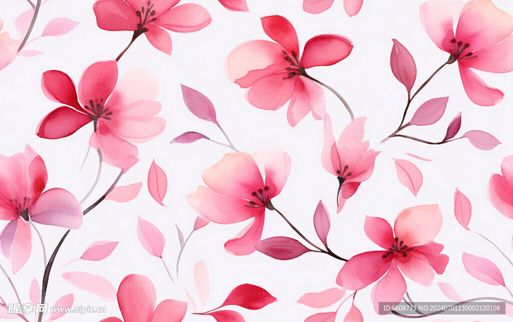 花朵鲜花水彩画