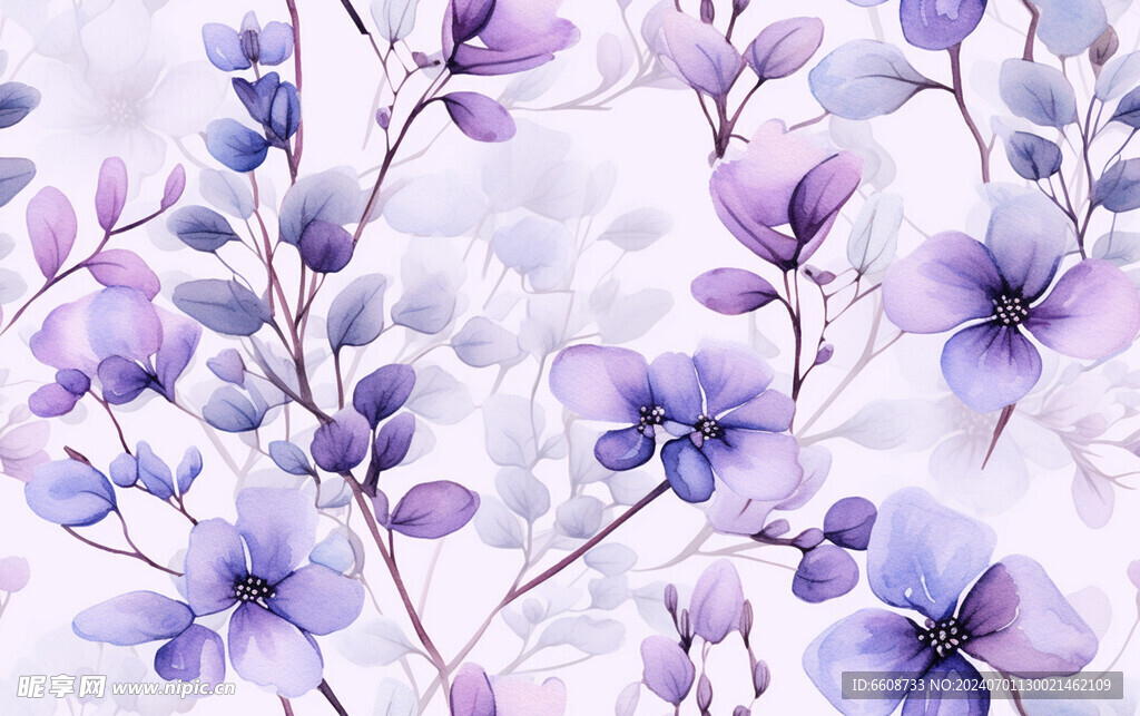 花朵鲜花水彩画