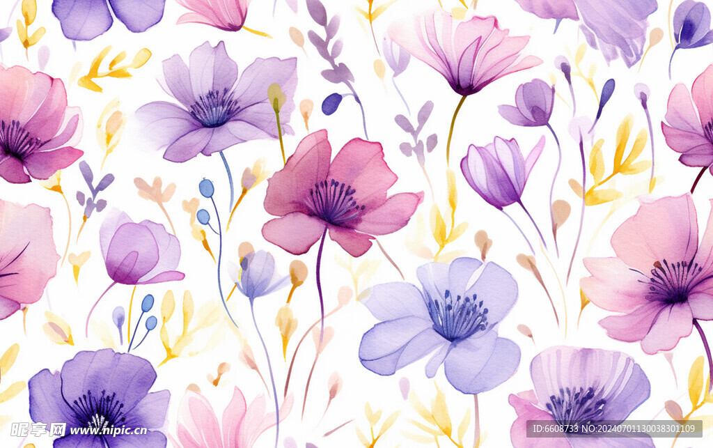 花朵鲜花水彩画