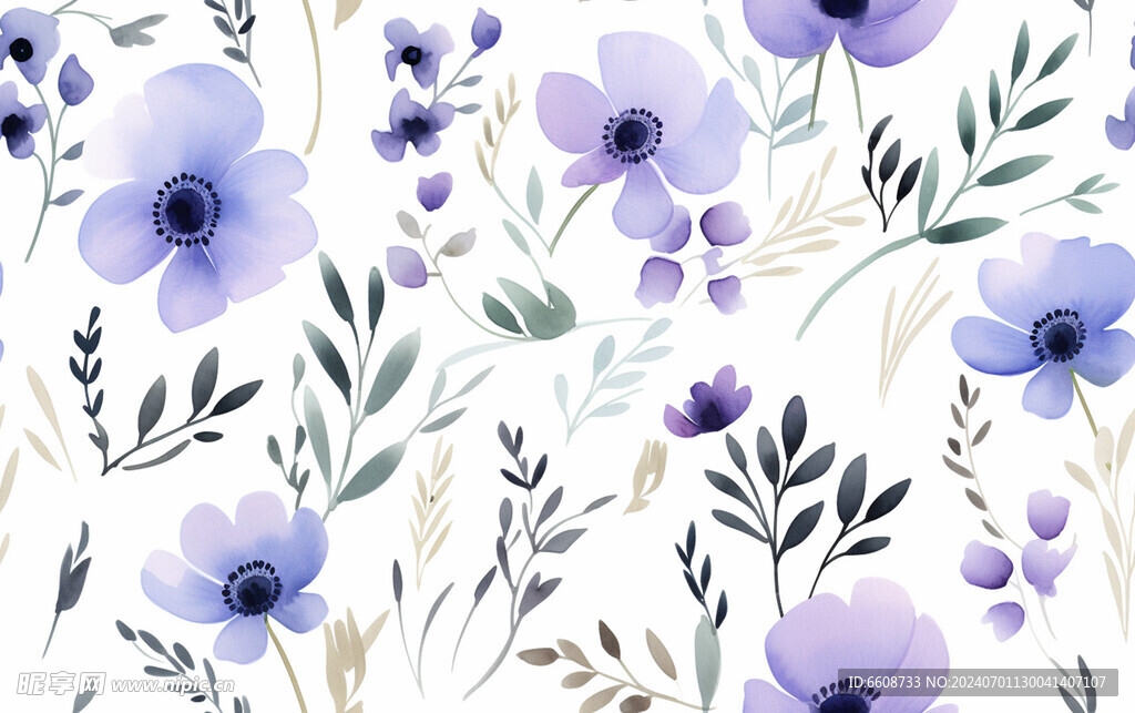 花朵鲜花水彩画