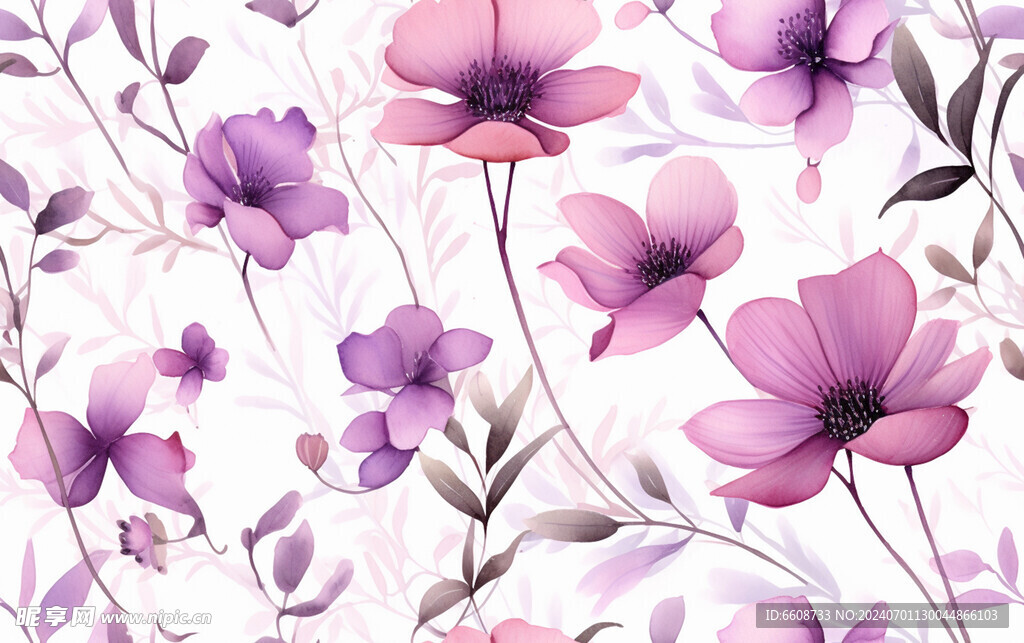 花朵鲜花水彩画