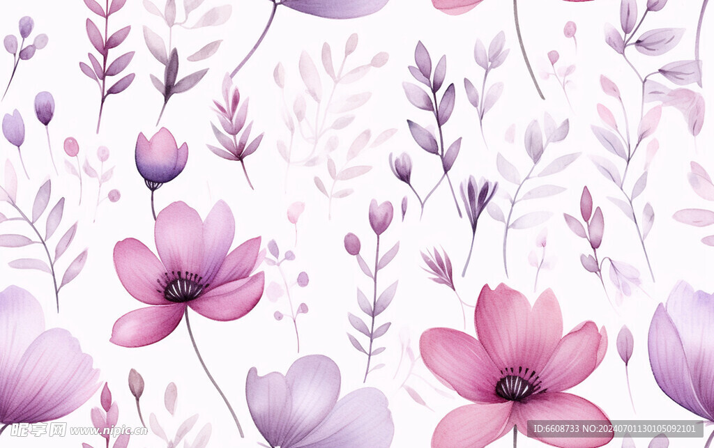 花朵鲜花水彩画