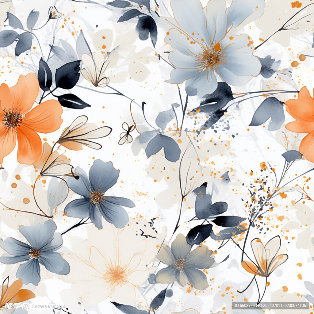 花朵鲜花水彩画