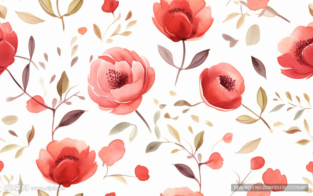 花朵鲜花水彩画