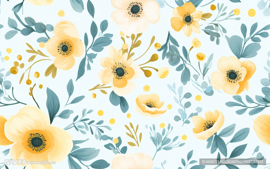 花朵鲜花水彩画