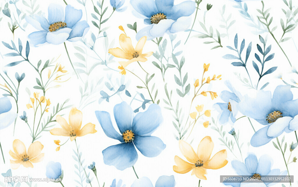 花朵鲜花水彩画