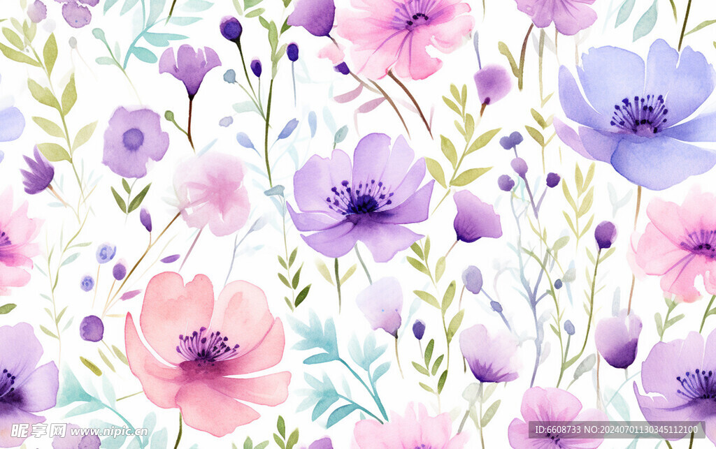 花朵鲜花水彩画