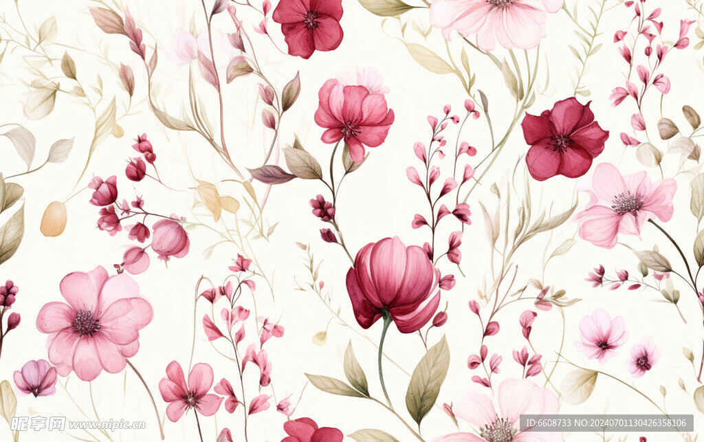 花朵鲜花水彩画