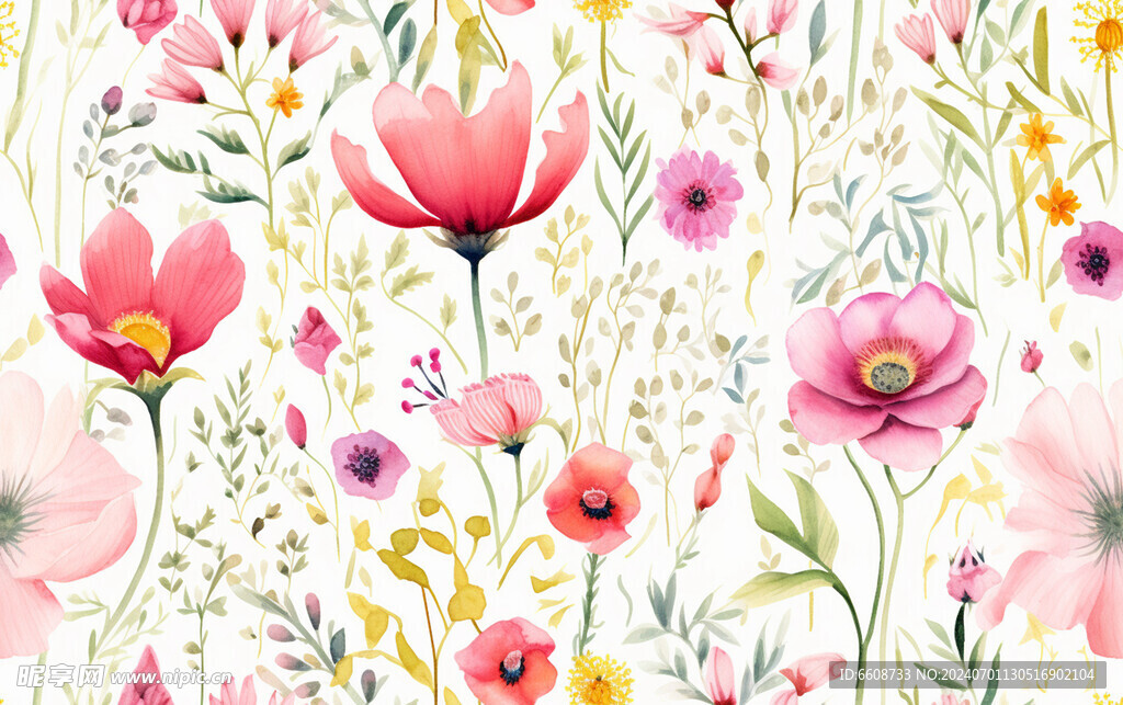 花朵鲜花水彩画