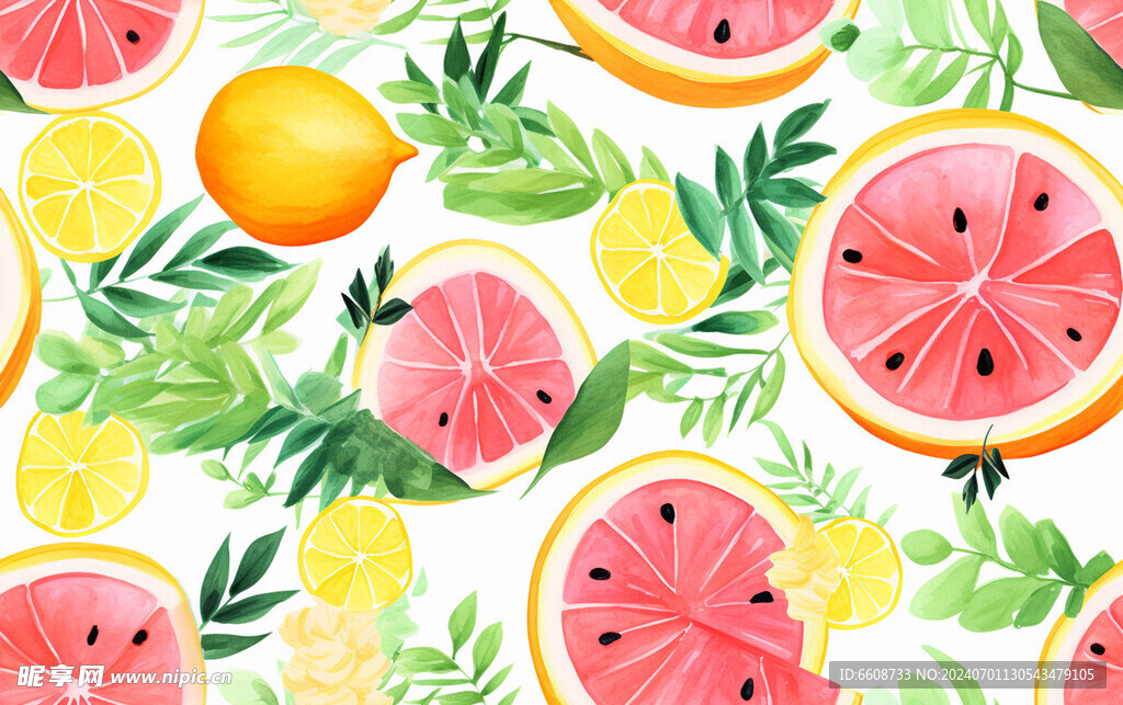 水果水彩画水墨画