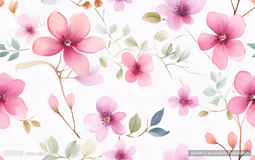 花朵鲜花水彩画