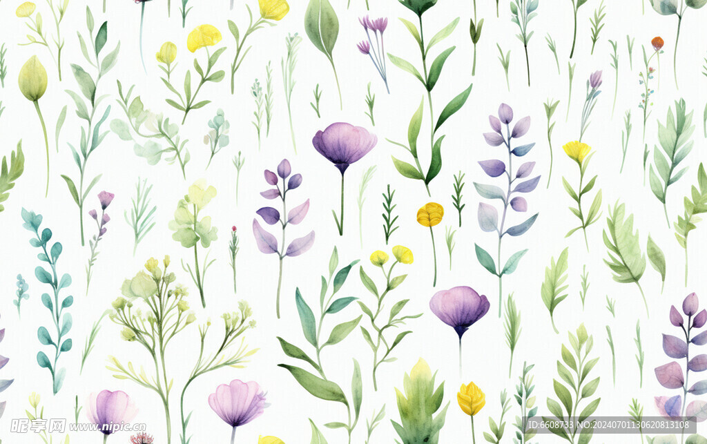 花朵鲜花水彩画