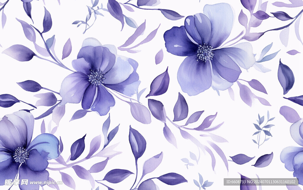 花朵鲜花水彩画
