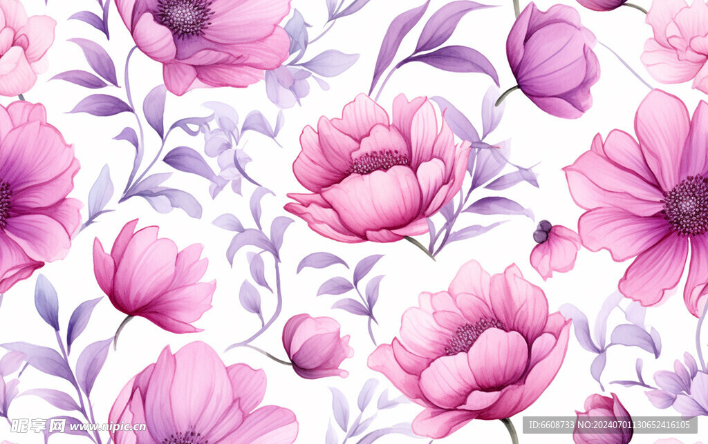 花朵鲜花水彩画