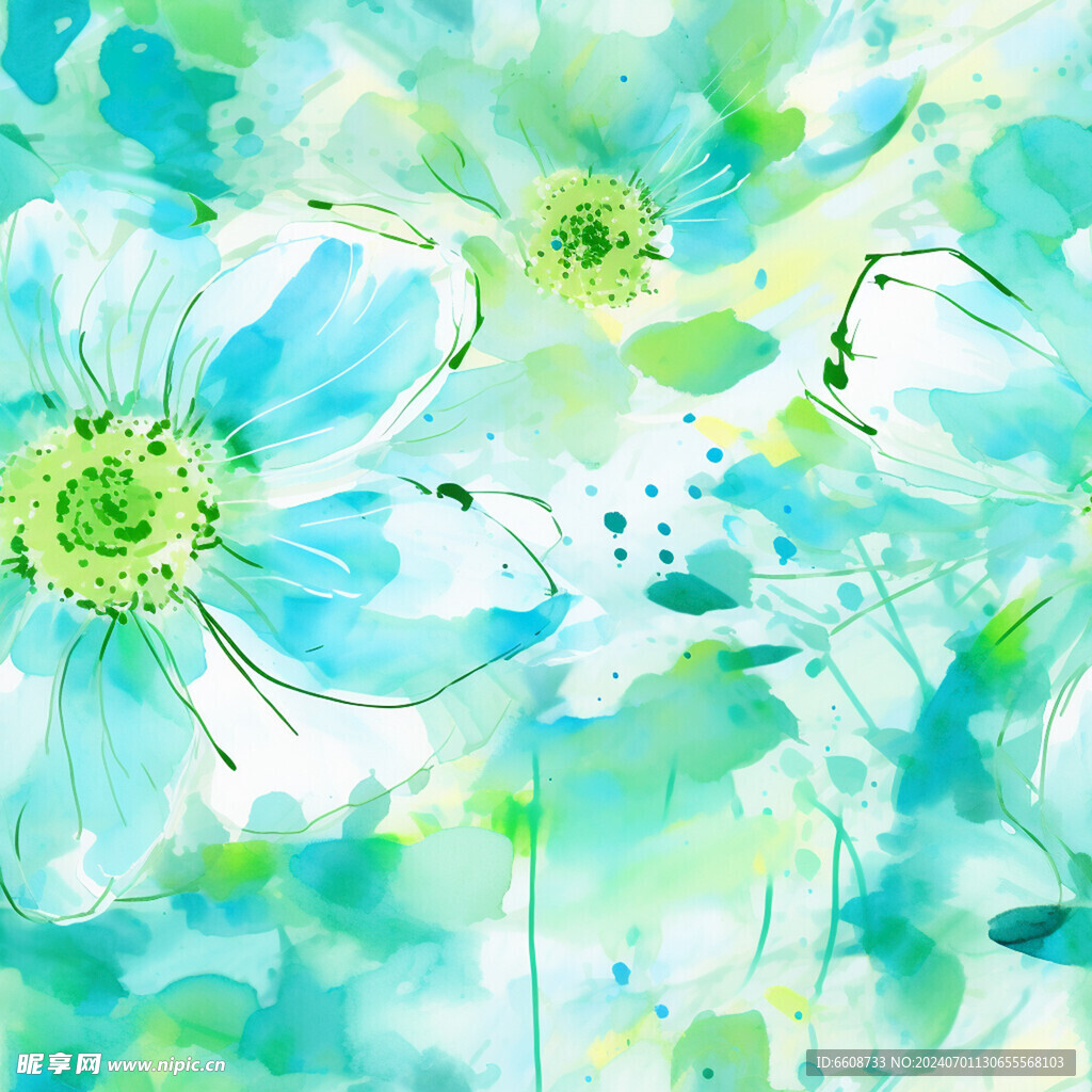 花朵鲜花水彩画
