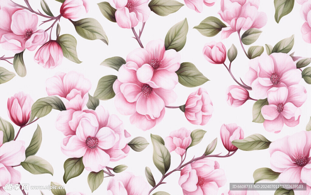 花朵鲜花水彩画