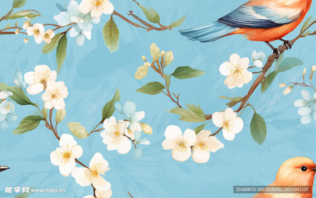 花朵鲜花水彩画