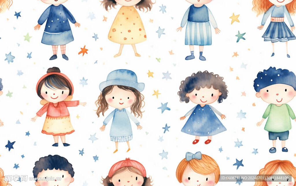 儿童水墨画背景水彩画