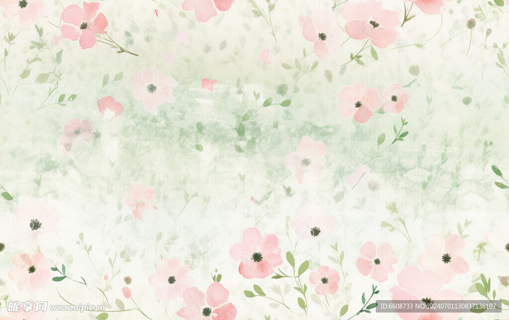 花朵鲜花水彩画