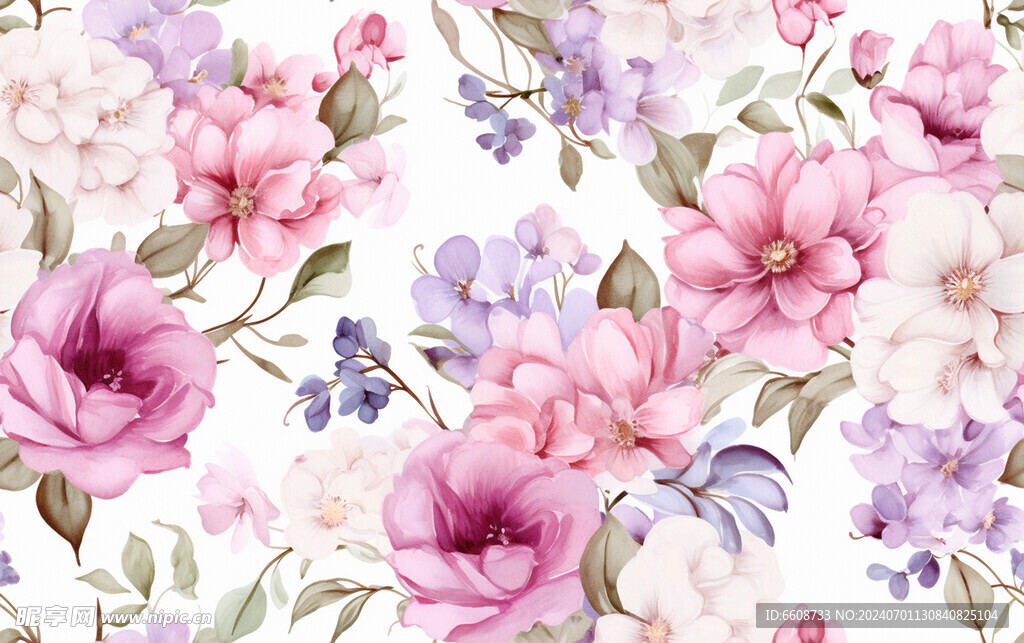 花朵鲜花水彩画