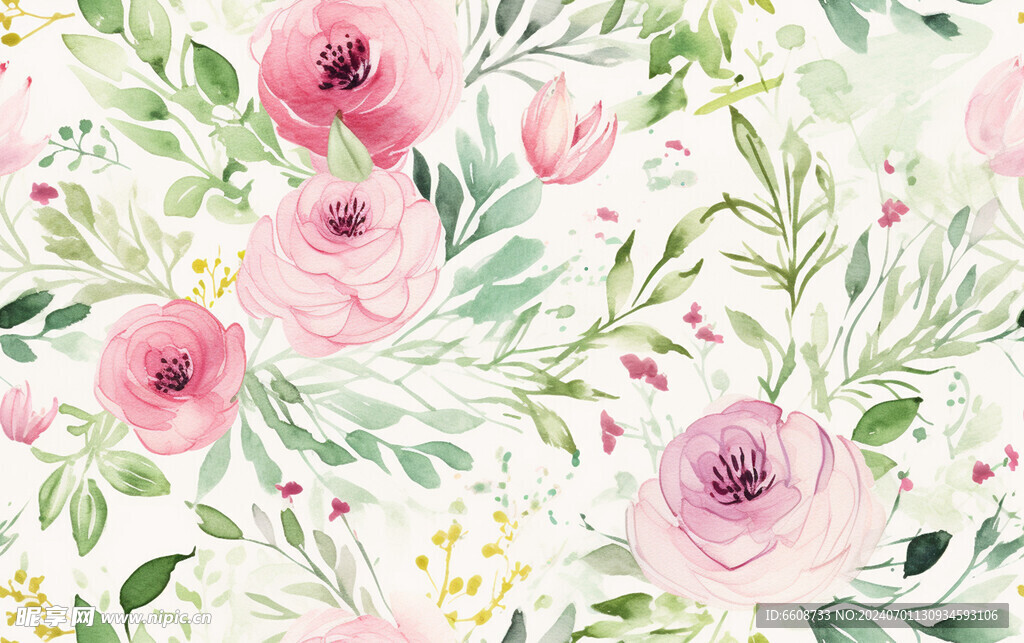 花朵鲜花水彩画