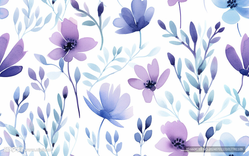 花朵鲜花水彩画