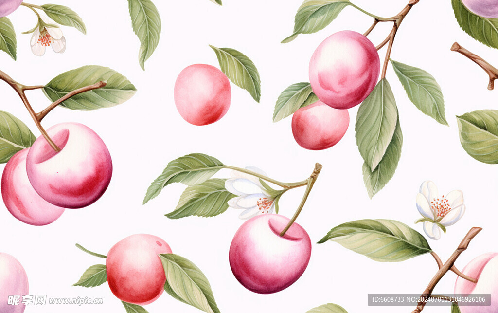 水果水彩画水墨画