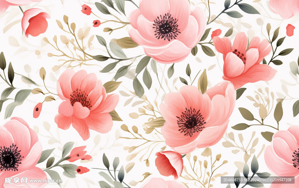 花朵鲜花水彩画