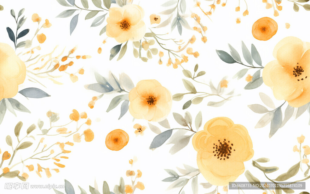 花朵鲜花水彩画