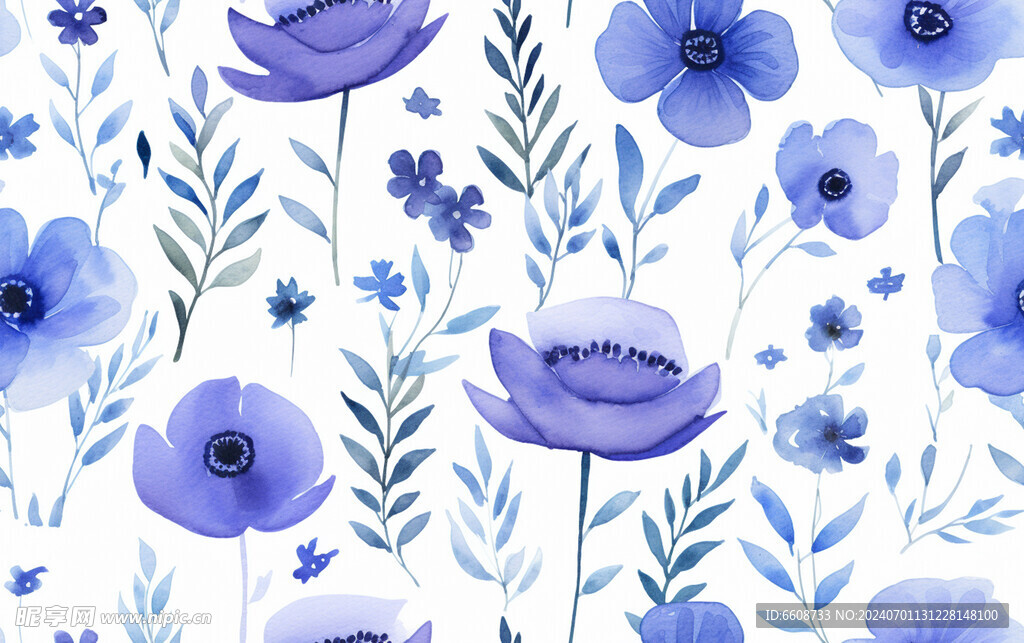 花朵鲜花水彩画