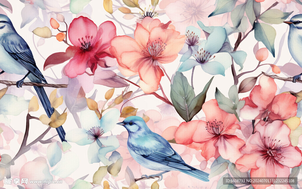 花朵鲜花水彩画
