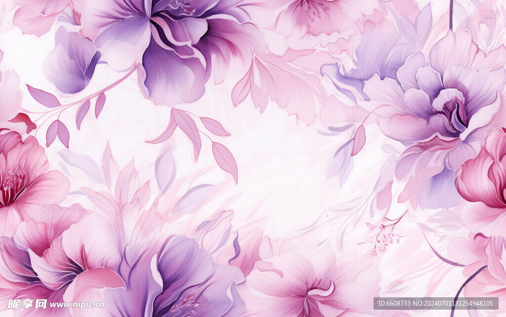 花朵鲜花水彩画