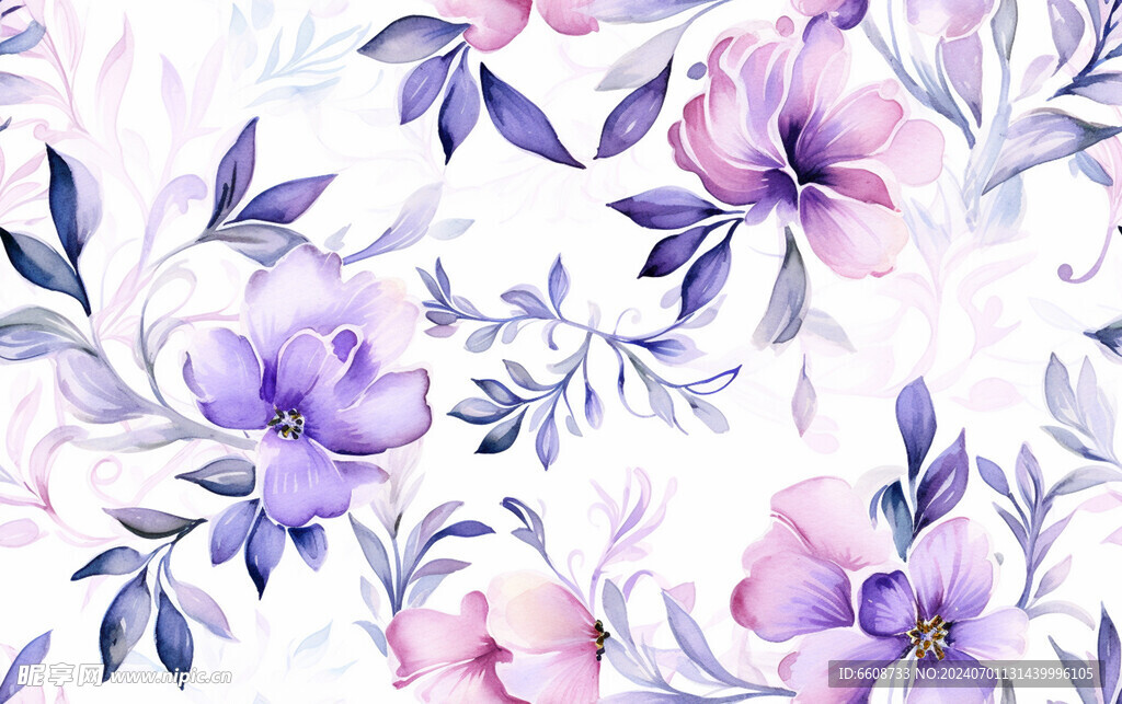 花朵鲜花水彩画
