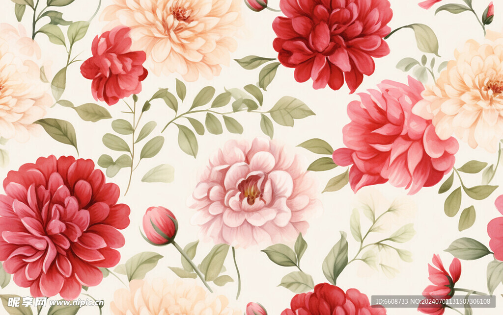 花朵鲜花水彩画