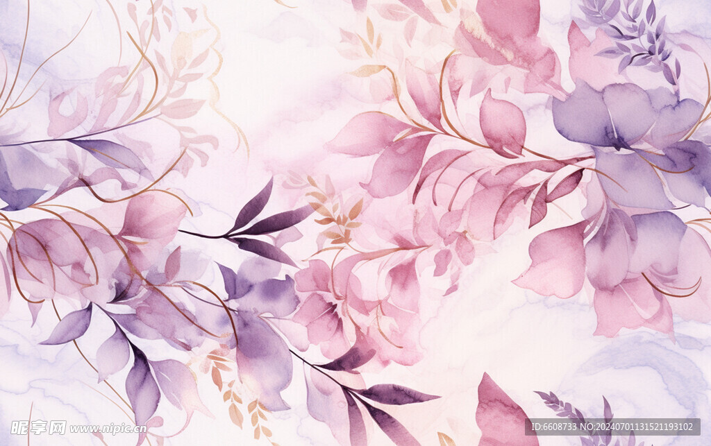 花朵鲜花水彩画