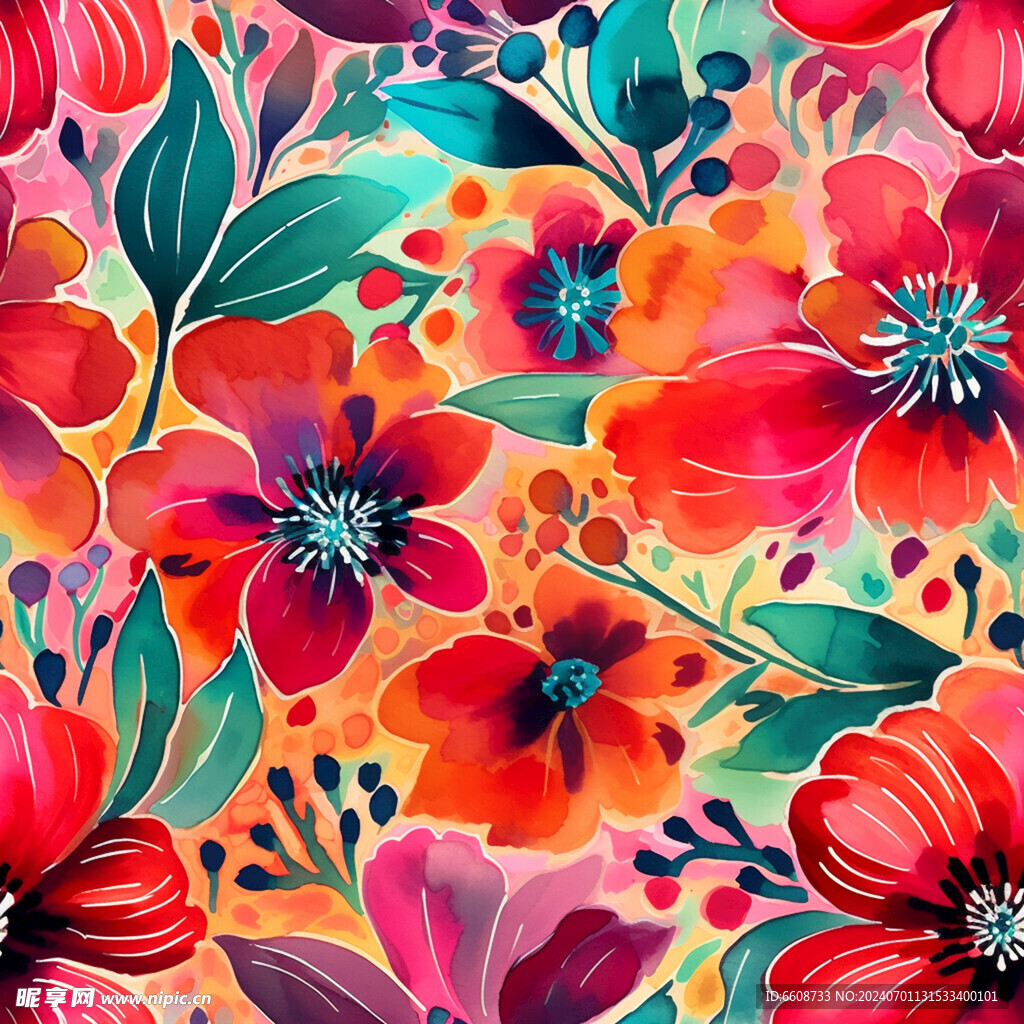花朵鲜花水彩画