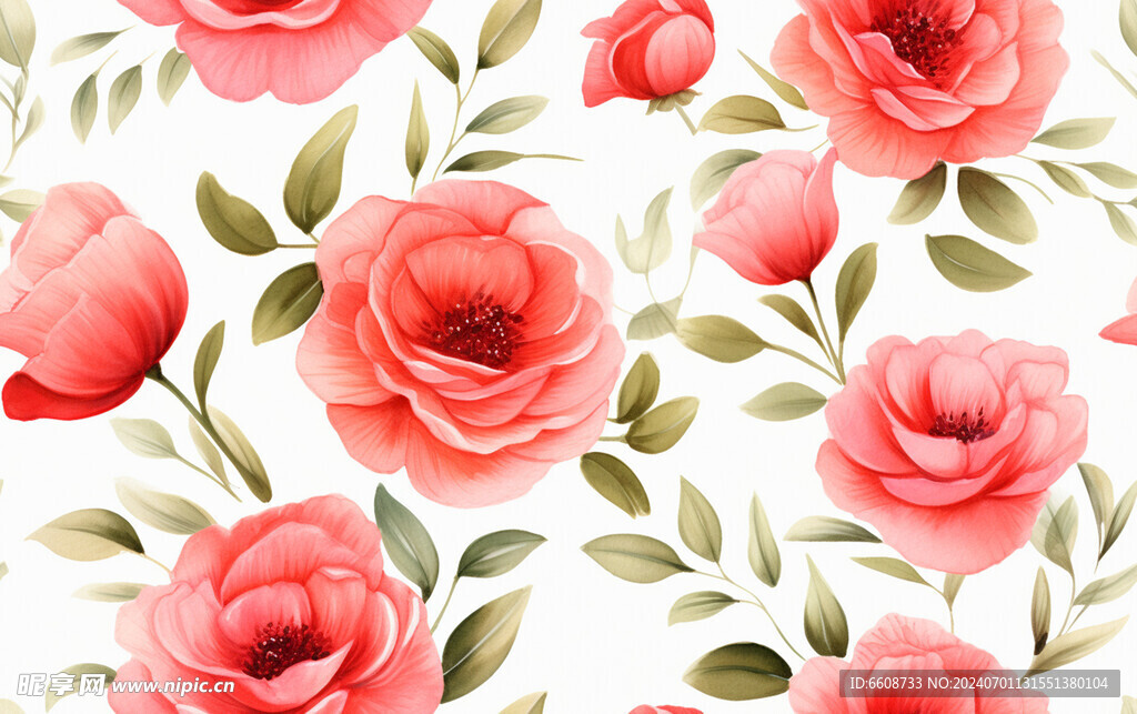 花朵鲜花水彩画