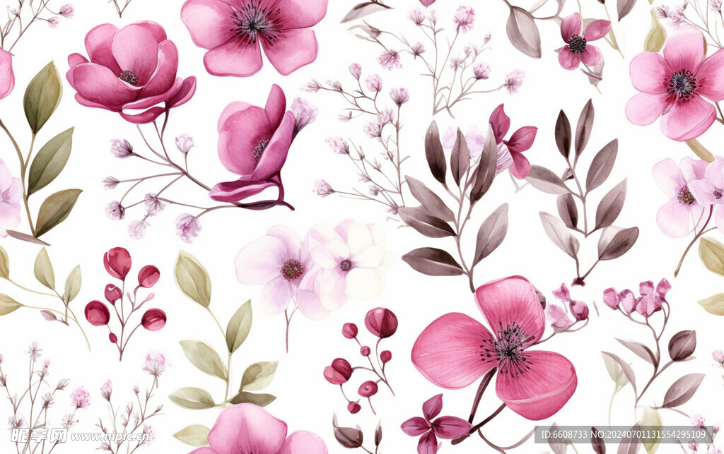 花朵鲜花水彩画
