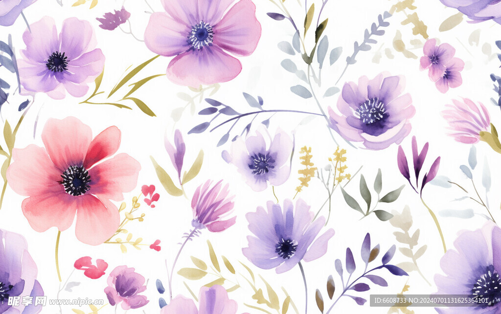 花朵鲜花水彩画