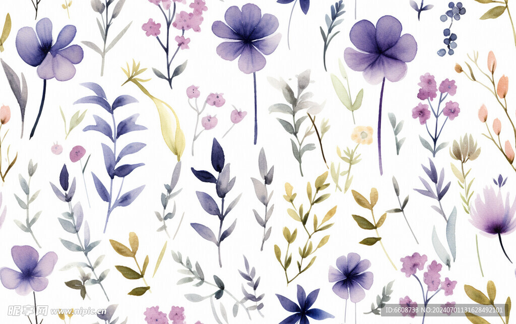 花朵鲜花水彩画