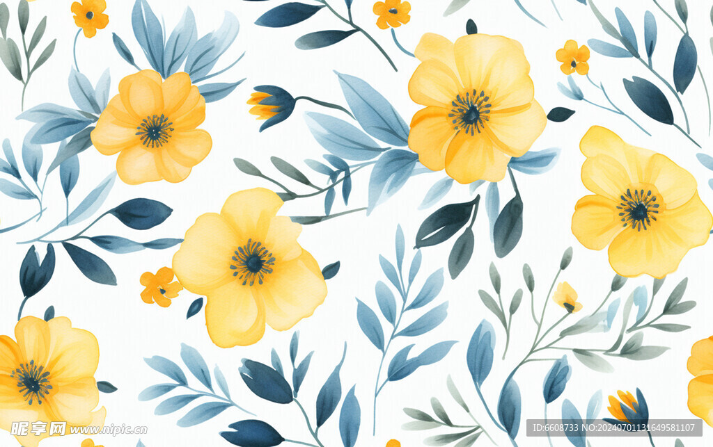 花朵鲜花水彩画